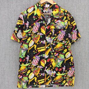 Vintage Scorpio Shirt Mens Medium M Multicolor Abstract Pattern Button Down 90s